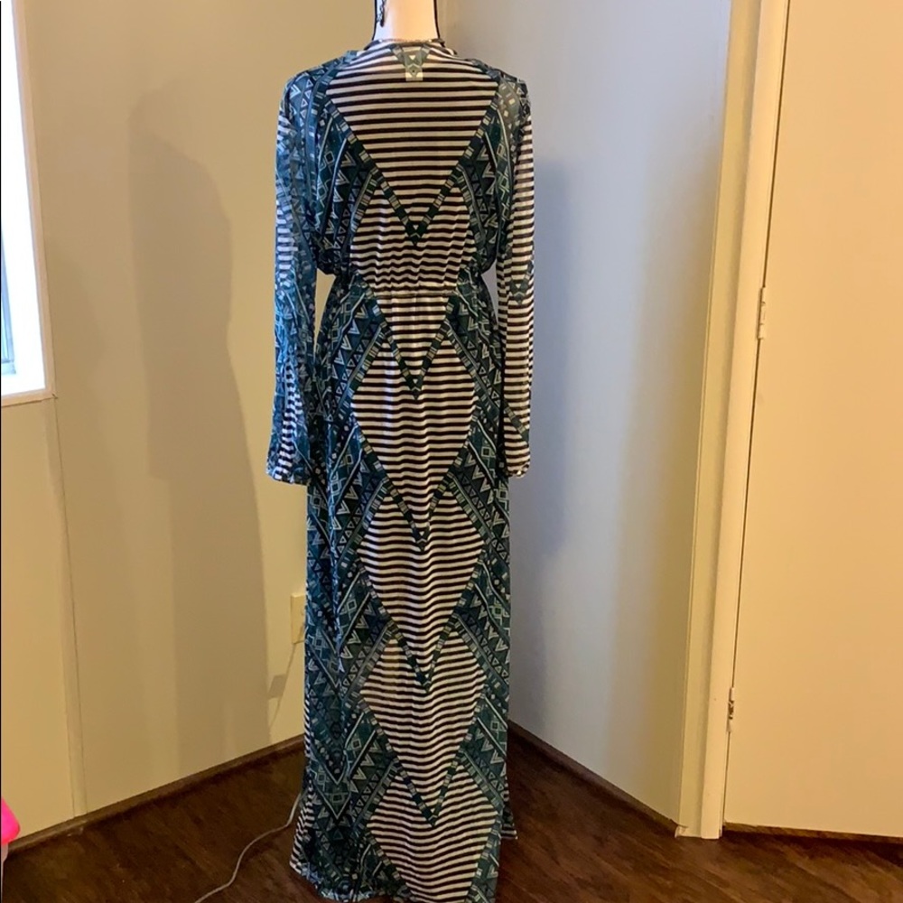 K + Glam Plus Size Woven Maxi Cardigan - Picture 4 of 7